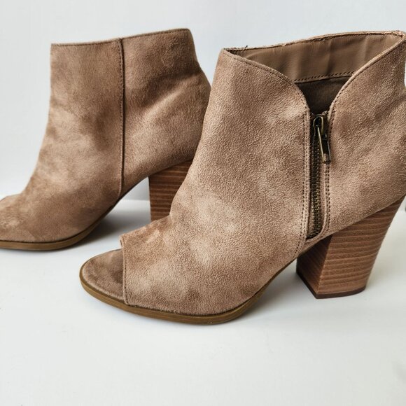 Carlos by Carlos Santana Shoes - Carlos By Carlos Santana Jade Suede Peep Toe Ankle Booties Cowgirl Festival Boho